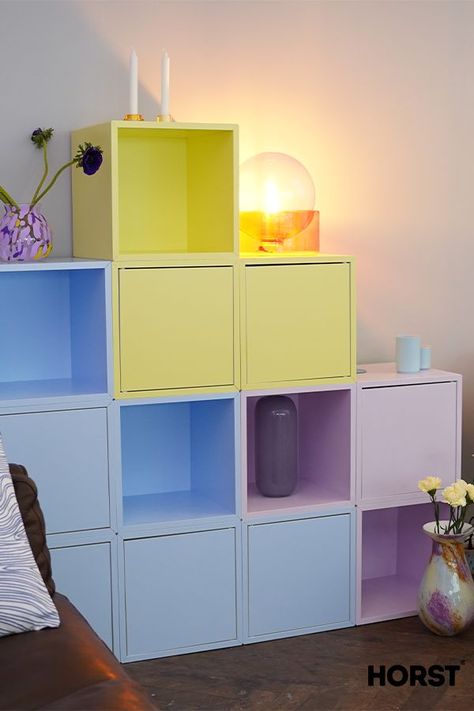 Ikea Hack, Eket Regale, Pastell DIY, Pastell Design, Pastell Möbel, Pastel aesthetic, Pastel furniture, Pastel diy room decor Eket Ikea, Ikea Eket, Design Studio Workspace, Kids Outdoor Play, Playroom Design, House Stairs, Ikea Diy, Ikea Hack, Outdoor Kids