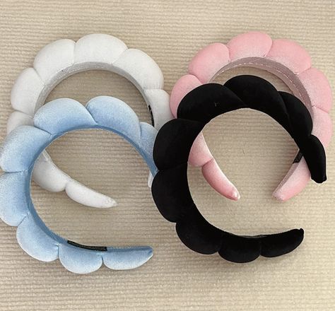 Puffy Headbands, Puff Headband, Skincare Headband, Terry Cloth Headband, Puffy Hair, Sponge Makeup, Washing Face, Retro Hair, Spa Headband