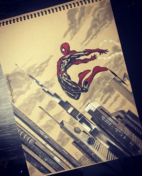 Spiderman drawing Spiderman Artwork Drawing, Marvel Artwork Drawing, Spider Man Posca Art, Spiderman Pen Drawing, Spiderman Drawings Sketches, Dream School Drawing, Spiderman Drawing Ideas, Spiderman Art Drawing, Super Hero Drawings