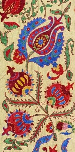 Tracy Porter..Poetic Wanderlust...- stitchery-UZBEK Ottoman Silk Handmade… Handmade Embroidery, Arte Fantasy, Art Textile, Textile Patterns, Flowers And Leaves, Islamic Art, Textures Patterns, Textile Art, Textile Design