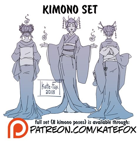 Kimono poses set by Kate-FoX.deviantart.com on @DeviantArt Kimono Poses, Buku Skrap, Poses References, Drawing Clothes, Drawing Lessons, Art Poses, Art Tutorials Drawing, Anime Inspired, Drawing Base