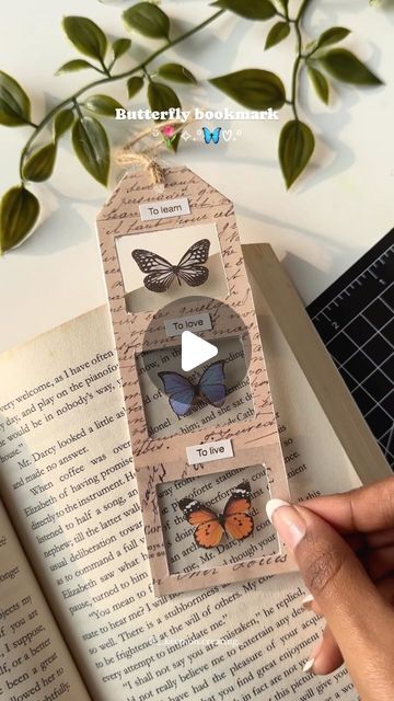 Keep On Creating ✨ on Instagram: "Butterfly Bookmark 🦋🔖 Made this bookmark using supplies from @paperwrldshop ✨ You can use Coupon code ‘ANU10’ to get 10% off on your orders 🛒 link in my bio. . . . . . #artreels #journalindia #journaling #journal #journalinspiration #junkjournal #aesthetic #aestheticart #papercraft #butterfly #bookmarks #bookstagram #booklover #bookaddict #journalingcommunity #art #creativejournaling #journalingsupplies #cute Cute , bookmark, diy bookmark, aesthetic art, butterfly art , butterfly, journaling" Aesthetic Art Butterfly, Butterfly Journaling, Bookmark Aesthetic, Butterfly Bookmark, Bookmark Diy, Handmade Bookmarks Diy, Diy Bookmark, Cute Bookmark, Diy Crafts Bookmarks