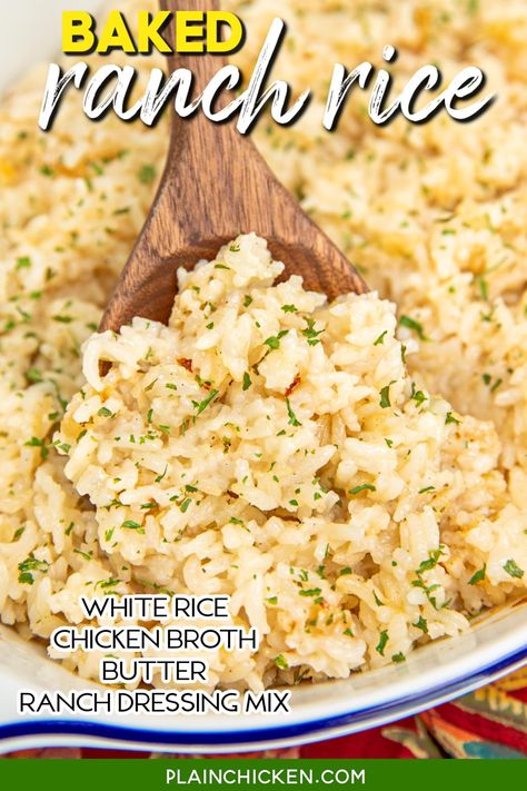 Rice Cooker Flavored Rice Recipes, Flavored Brown Rice Recipes, Flavor White Rice, Baked Rice Recipes, Ranch Rice, Bake Beans, Yummy Rice, Rice Dishes Recipes, Pork Bites