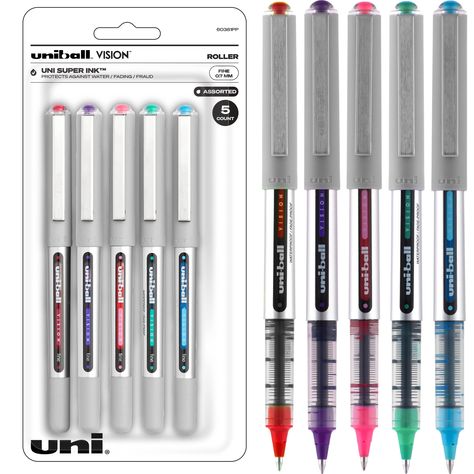 PRICES MAY VARY. Rollerball pen with steady flow of ink for consistent smoothness and color intensity Offers a visible ink supply Ink is acid-free, fade-resistant and water-resistant Trendy Stationery, Study Accessories, School Pens, Fine Point Pens, Pen Set Gift, Black Pen, Gel Ink Pens, Best Pens, Writing Pens