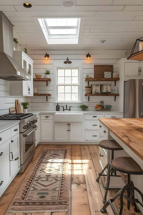 Vintage Style New Build, Cozy Cottage Layout, Vintage Cottage Kitchens Farmhouse Style, Cottage Homestead Aesthetic, Cottage Vintage Aesthetic, Farm Home Aesthetic, Cottage Core Home Aesthetic, Farm Cottage Aesthetic, Cottage Core House Aesthetic