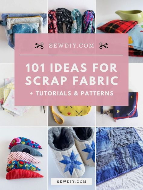 101 easy scrap fabric projects. Looking for ways to use your fabric scraps? We’re sharing 101 fun and easy things to sew with your scrap fabrics! From scrap quilts to small sewing projects and DIY fashion, this is THE comprehensive list for scrap fabric ideas, along with sewing patterns and tutorials. Click through for the full list! Crafts Using Scrap Fabric, Spare Fabric Crafts, Scrap Material Projects Sewing, Sewing Projects For Scraps, What To Do With Leftover Fabric, Easy Fun Sewing Projects, Ripstop Fabric Projects, Crafts To Make With Fabric, Fabric Projects To Sell