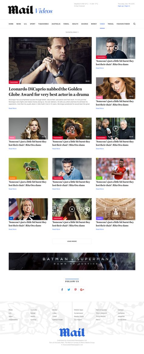 Videos Website Magazine, News Website Design, Video Library, Travel Money, Video New, Leonardo Dicaprio, Design Layout, News Design, Daily Mail