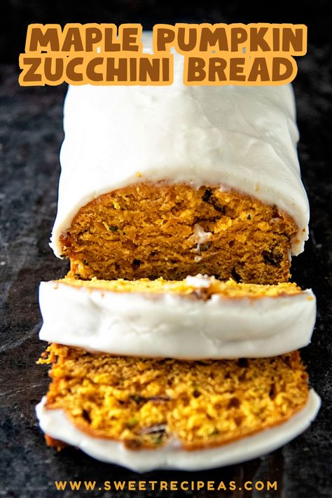 This Maple Pumpkin Zucchini Bread is filled with fall flavors of pumpkin, maple, and spices all while getting your veggies in too. #zucchinibread #pumpkinbread #maple #zucchini #quickbreadrecipes Fall Zucchini Bread, Pumpkin Zucchini Bread Recipes, Pumpkin Zucchini Cake, Zucchini Pumpkin Bread, Zucchini Breads, Knit Earrings, Zucchini Ideas, Pumpkin Zucchini Bread, Tea Breads