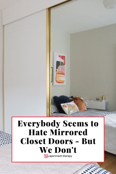 Mirror Closet Entryway, Sliding Closet Door Mirror, Adding Mirrors To Closet Doors, Mirrored Wardrobe Doors Makeover, Shabby Chic Doors Ideas, Wallpaper Mirror Closet Doors, Modern Mirror Closet Doors, Upcycle Mirror Wardrobe Doors, Closet Door Mirror Ideas