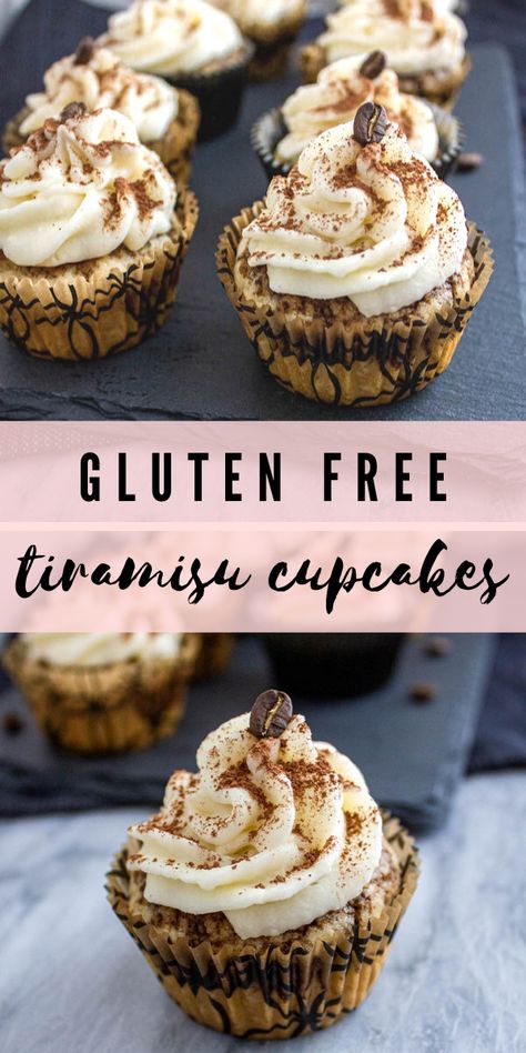 Gf Tiramisu Recipe, Vegan Tiramisu Cupcakes, Gluten Free Tiramisu Recipe, Dairy Free Tiramisu, Gluten Free Tiramisu, Gluten Free Cupcake Recipe, Gf Cake, Easy Tiramisu, Tiramisu Cupcakes