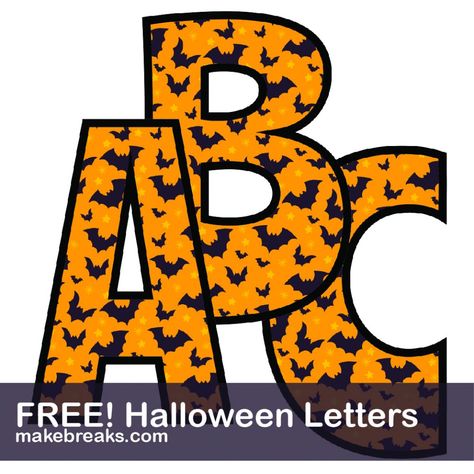 Halloween Free Printable Alphabet - Make Breaks Bulletin Board Letters Free Printables Classroom, Halloween Alphabet Letters Printable, Halloween Letters Alphabet, Halloween Letters Printable, Halloween Alphabet Letters, Alphabet Letters Printable, School Sheets, Halloween Theme Preschool, Spooky Letters