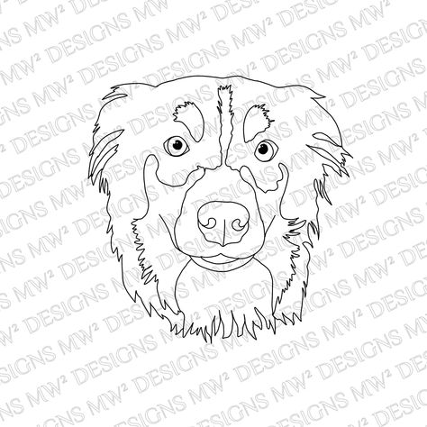 Australian Shepherd Drawing, Aussie Line, Miniature Australian Shepherd, Drawing Digital Art, Mini Aussie, Aussie Dogs, Dog Sketch, Drawing Digital, Outline Drawings