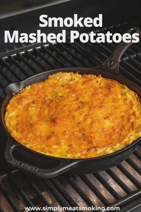 Treat yourself to smoked mashed potatoes with a rich, savory flavor. Smoked in a traditional smoker, these BBQ mashed potatoes are perfect for adding a unique twist to any meal. Whether it's a holiday feast, camping trip, or just a family dinner, these smoked mash potatoes will stand out. Learn how to make this delicious recipe and enjoy a new take on mashed potatoes. Tap to try the recipe. Potatoes On Smoker, Smoked Mashed Potatoes, Smoked Chicken Quarters, Smoked Potatoes, Cheesy Potatoes Recipe, Chicken Quarters, Mash Potatoes, Food For Special Event, Creamed Potatoes