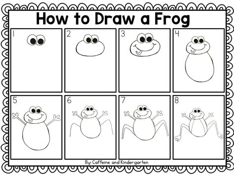 Slide1 Frog Directed Drawing, Directed Drawing Kindergarten, Kindergarten Pictures, Creative Confidence, Fairy Tale Activities, Kindergarten Art Lessons, Frog Theme, Directed Drawing, Drawing Activities