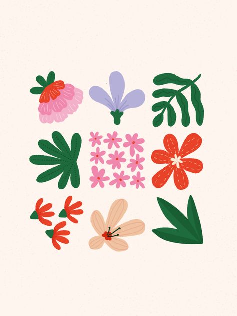 For all you botanical lovers out there, enjoy this simple art style of some of my favorite flowers & plants. Perfect if you are anything like me and want bring some nature into your home, but can't seem to keep any plants alive! Plants Illustration Simple, Flower Simple Illustration, Simple Nature Illustration, Modern Flower Illustration, Floral Doodles Simple, Waterlily Illustration, Simple Illustration Art, Simple Flower Illustration, Flower Illustration Simple