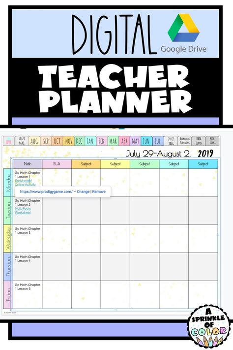 Digital Teacher Planner, Elementary Technology, Weekly Lesson Plan Template, Lesson Plan Book, Teachers Pay Teachers Seller, Weekly Planner Template, Middle School Teachers, Teacher Organization, Teacher Planner