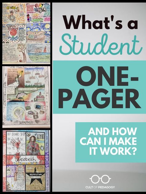 One Pagers For Elementary, History One Pager, Science One Pager, One Pager Ideas, One Pagers, 7th Grade Reading, Social Studies Education, Cult Of Pedagogy, 6th Grade Reading