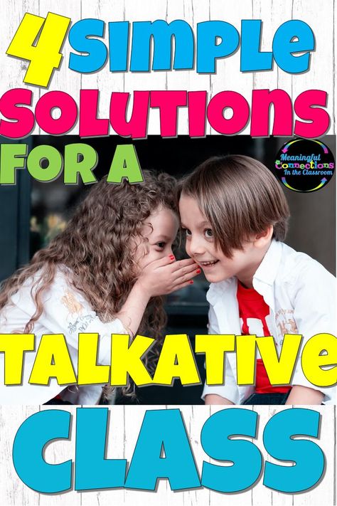 Excessive talking is a common classroom behavior problem. Solving this behavior issue will improve your classroom community and improve student learning. Here are four simple classroom management solutions to minimize talking and create a more peaceful classroom community. Peaceful Classroom, Talkative Class, Upper Elementary Activities, Simple Classroom, Classroom Hacks, Third Grade Reading, Middle School Reading, First Grade Reading, Teacher Inspiration