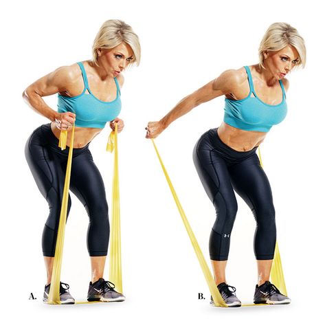 Resistance Band Exercises for Total-Body Workout, Exercise Motivation Tips Resistance Exercises, Band Workouts, Tricep Kickback, Band Exercises, Resistance Band Workout, Resistance Workout, Exercise Motivation, Resistance Band Exercises, Fitness Magazine