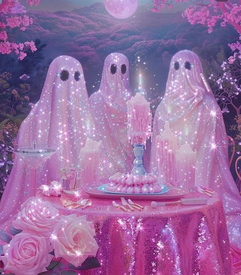 Hot Ghoul Halloween, Pastel Goth Halloween Decor, Kawaii Goth Aesthetic, Hot Pink Halloween, Pink Halloween Aesthetic, Ghoul Summer, Halloween Pinup, Haunted Images, Horror Aesthetic