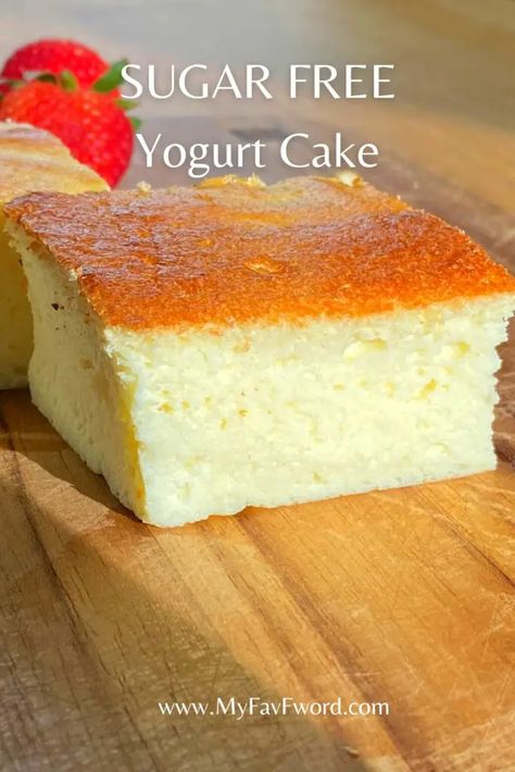 Sugar Free Energy Dessert, Sugar Free Cakes Recipes, Flourless Yogurt Cake, No Sugar Cake Recipe, Keto Yogurt Cake, Healthy Cake Recipes No Sugar, Keto Greek Yogurt Recipes, Yogurt Mug Cake, Yogurt Cake Recipe Easy