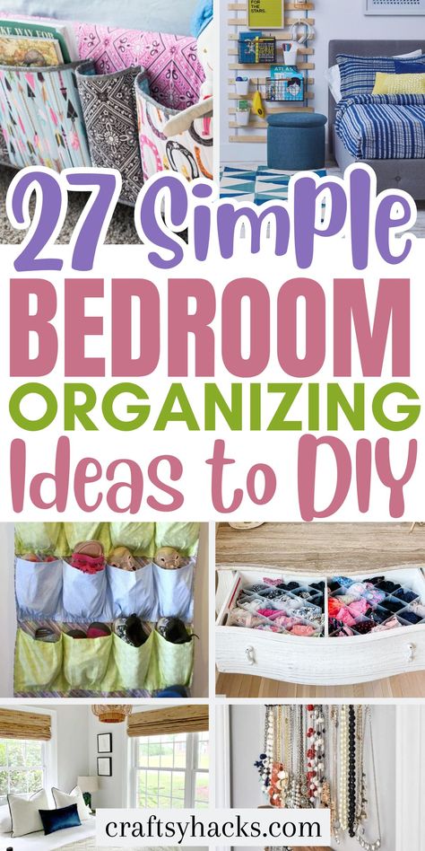 Sometimes all you need is some bedroom organizing ideas and tips to take your home organization to a whole new level. Organizing ideas for the home can be simple but powerful.  These particular organizing hacks are just what you need. Diy Storage Small Bedroom, Storage Ideas For Bedrooms Organizing, Kids Bedroom Organization Ideas, Organization Ideas For The Home Bedroom, Diy Bedroom Organization Ideas, Bedroom Ideas Organization, How To Organize Your Room, Diy Bedroom Organization, Organization Ideas For Small Bedrooms