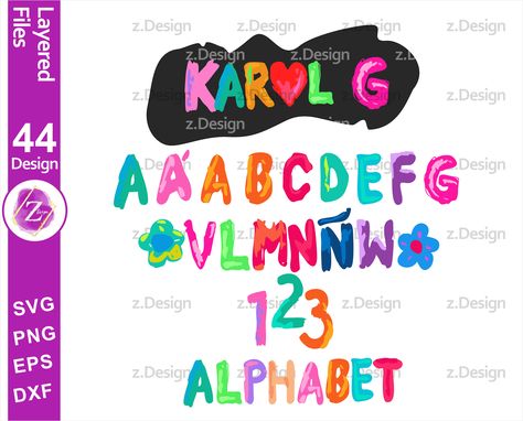 Karol G Svg Free, Karol G Svg, G Alphabet, Bubble Letters Alphabet, Notes Digital, Design Alphabet, Font Digital, Comme Si, Bubble Letters