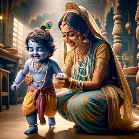 Yasodha Krishna Images, Krishna And Yashoda Images, Cute Little Krishna Images, Krishna And Yashoda, Krishna Yashoda, Little Kanha Ji Images, Ram Sita Photo, Yashoda Krishna, Bal Krishna Photo