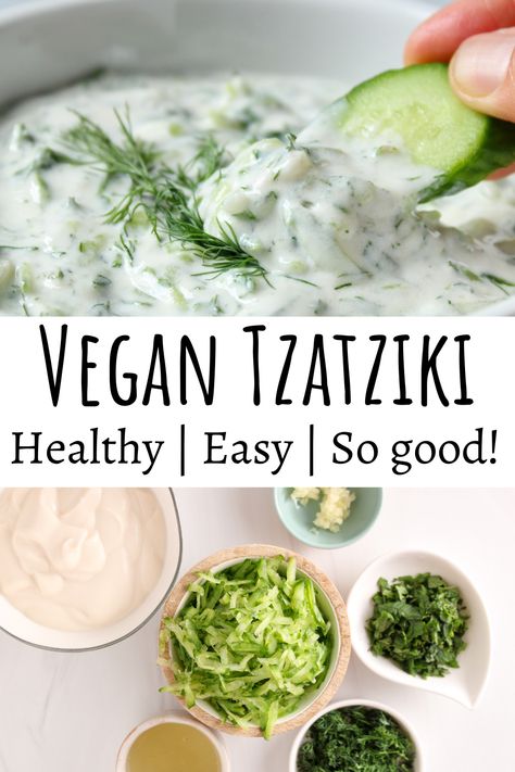 Tziki Sauce Recipe, Taziki Recipe, Tzatziki Sauce Vegan, Cucumber Yogurt Sauce, Vegan Sauce Recipes, Tzatziki Sauce Recipe, Vegan Tzatziki, Tzatziki Recipes, Cucumber Yogurt