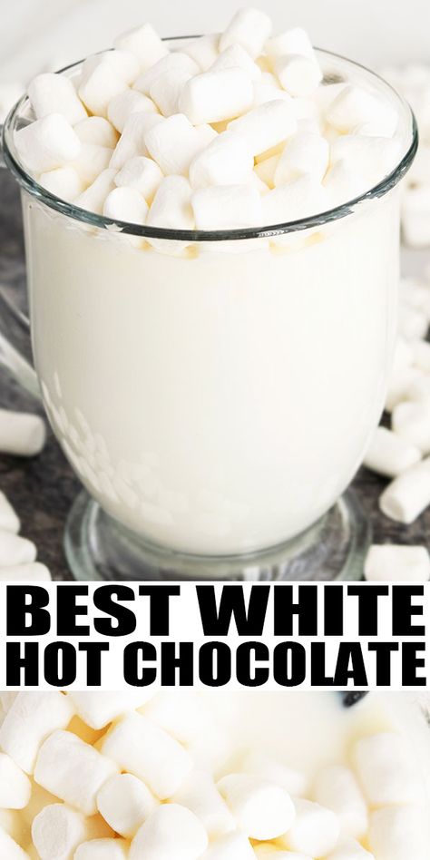 Eggnog Rezept, Caramel Extract, White Hot Chocolate Recipe, Hot Drinks Recipes, Hot Cocoa Recipe, Cocoa Recipes, White Hot Chocolate, Hot Chocolate Recipe, Homemade Hot Chocolate