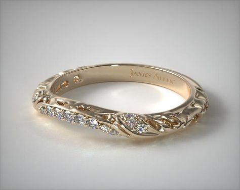 Diamond Filigree Engagement Ring | 18K Yellow Gold | 17450Y Amazing Engagement Ring, Wedding Ring Marquise Sets, Mens Engament Rings, Wedding Bands To Go With Twisted Engagement Ring, Wedding Band To Go With Marquise Ring, Japanese Style Engagement Ring, Yellow Gold And White Gold Wedding Rings, Vintage Ring Band, James Allen Wedding Band