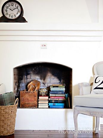 Inside Fireplace, Empty Fireplace Ideas, Unused Fireplace, Fake Fireplace, Mantel Design, Victorian Fireplace, Jillian Harris, Freestanding Fireplace, Traditional Fireplace