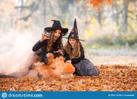 Spooky Season Family Photos, Mommy And Me Photo Shoot Halloween, Mom Daughter Witch Photoshoot, Mom Daughter Halloween Photoshoot, Mommy Daughter Halloween Photoshoot, Mother Daughter Spooky Photoshoot, Mother Daughter Witch Costumes, Mom And Daughter Halloween Photoshoot, Spooky Mommy And Me Photos