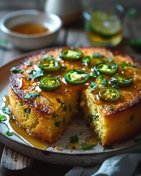 Cornbread Cake, Jalapeño Cornbread, Veggie Tales, Honey Glaze, Honey Lime, Corn Bread Recipe, Classic Dishes, Bread Recipes Homemade, Bread Recipe