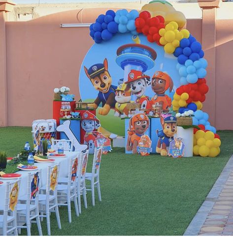 Paw Patrol Decoration Ideas, Pow Patrol Birthday Theme, Paw Patrol 1st Birthday Party Boys, Paw Patrol Decorations Birthdays, Paw Patrol Party Ideas Decoration, Paw Patrol 4th Birthday Party, Paw Patrol Birthday Ideas, Paw Patrol Decoration, Paw Patrol 4th Birthday