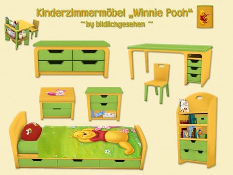 Akisima Sims Blog: „Winnie Pooh“ kidsroom • Sims 4 Downloads The Sims 4 Packs, Sims 4 Downloads, Sims 4 Cc Furniture, Sims 4 Cc, Maxis Match, Sims 4 Mods, Sims Cc, Wooden Toy Car, The Sims