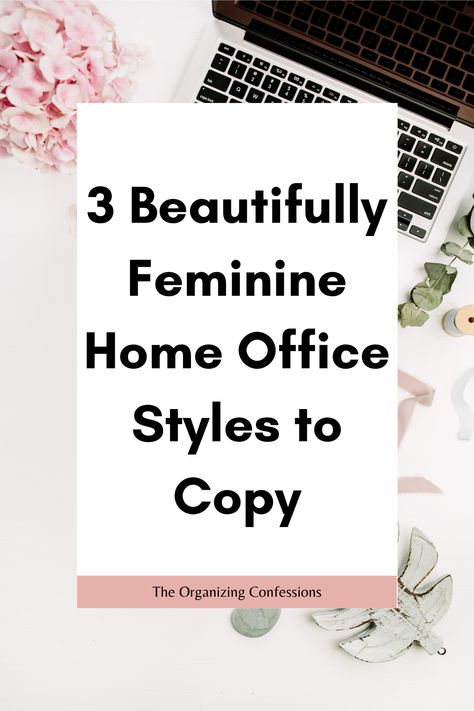 3 Beautifully Feminine Home Office Styles to Copy Home Office Women Decor, Home Office With White Furniture, Mirror Above Desk Home Office, Relaxing Home Office Ideas, Bougie Office Decor, Women Home Office Decor, Feminine Home Office Classy Chic, Boho Home Office Inspiration, Desk Background Ideas