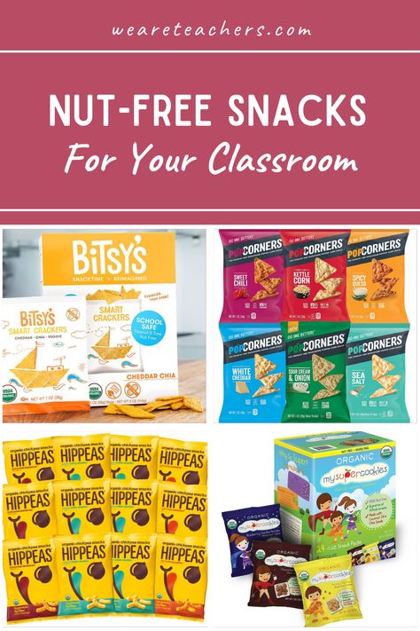 The Best Shelf-Stable Nut-Free Snacks for Kids - We Are Teachers Snack Stash, Snack Bin, Snack Factory Pretzel Crisps, Classroom Snacks, Nut Free Snacks, Fructose Free, Chewy Granola, Safe Schools, We Are Teachers