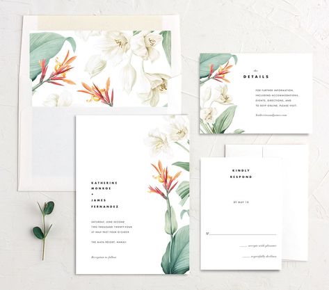 Boho Tropical Wedding Invitations, Tropical Wedding Invite, Boho Tropical Wedding, Botanic Wedding, Bohemian Chic Weddings, Wedding Invitations Elegant, Beach Wedding Invitation, Tropical Invitations, Minimal Wedding Invitation