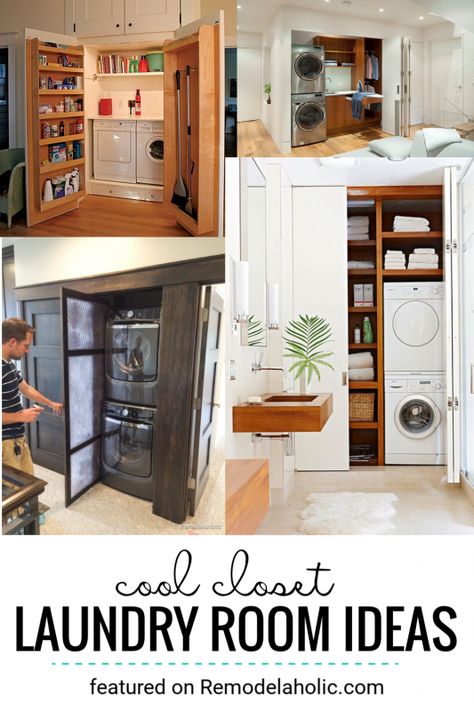 Built In Laundry Closet, Laundry Built In Cabinets, Laundry Nook In Garage, Built In Laundry Room, Closet Laundry Rooms, Closet Laundry Room Ideas, Laundry Renovation Ideas, Laundry Closet Ideas, Built In Laundry