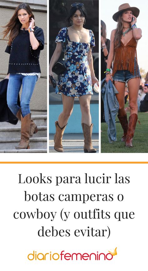 Botas Cowboy Mujer Outfit, Outfit Botas Vaqueras, Outfits Con Botas Cowboy, Vaqueras Outfit, Botas Outfit, Outfit Cowgirl, Vestidos Animal Print, Botas Cowboy, Outfit Botas