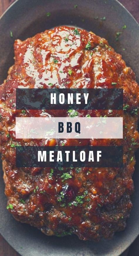 Bbq Glazed Meatloaf, Beef Pork Meatloaf, Pork And Beef Meatloaf Recipes, Honey Barbecue Meatloaf, Meatloaf With Ground Pork, Meatloaf With Beef And Pork, Fall Meals With Ground Beef, Honey Bbq Meatloaf, Beef And Pork Meatloaf Recipes