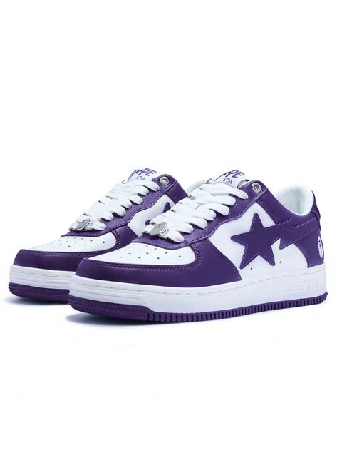 A Bathing Ape Bape Sta White Purple (2022) Prior Purple Bapesta Shoes, Purple Bape Shoes, Bape Shoes Purple, Bape Star Shoes, Bape Sta Shoes, Bape Air Force 1, Bathing Ape Shoes, Bape Purple, Bape Star