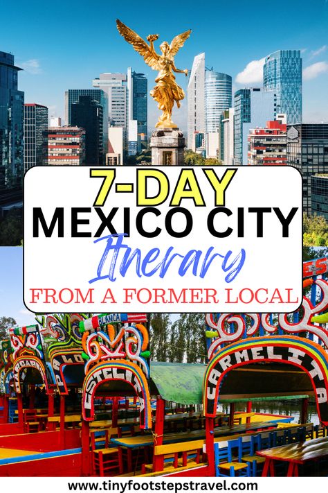 I lived in Mexico City for 6 months, and have a complete helpful and adjustable itinerary for how to spend the best week in Mexico's capital Mexico City Itinerary 7 Days, Mexico City Itinerary, Mexico Travel Outfit, Mexico City Vacation, Teotihuacan Pyramid, Mexico Bucket List, Living In Mexico City, Mexico Itinerary, Mexico City Travel