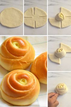 Custard Rolls, Buns Recipe Easy, Custard Buns, Resepi Roti, Sweet Roll Recipe, Fest Mad, Bread Shaping, Easy Bun, Easy Food Art