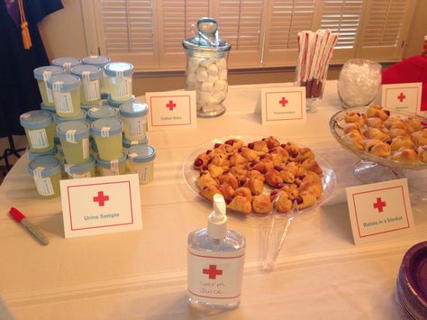 Nicu Nurse Graduation Party, Nursing School Graduation Party Food, Nursing Graduation Party Food, Nurse Graduation Party Decorations Ideas, Graduating Nursing School Party, Nurse Practitioner Graduation Party, Nurse Themed Graduation Party Food, Numbing Station Nurse Party, Nurse Grad Party Games