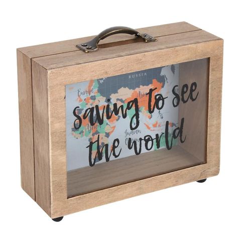 travel gifts Money Cat, Money Saving Box, Travel Fund, World Map Design, Christmas Savings, Savings Box, See World, Gold Money, Money Bank