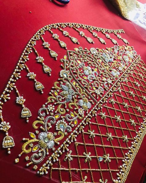 New bridal blouse collection…. 7780785822 whatsapp now to order yours. Kindly inbox us for orders or enquiries Prakyathdesignerstudio- Creating Culture For exclusive collection do visit our PRAKYATH STUDIO We undertake all kinds of Stitching, Wedding design, lehangas, churidars. Specialists at *MAGGAM WORK BLOUSES* and EMBROIDERY BLOUSES Every dress has a story!! #prakyath #prakyathcollections #redbridalblouse #bridalwearcollection #heavyblousedesign #temple #traditional Simple Maggam Work Blouses Latest, Creating Culture, Exclusive Blouse Designs, Latest Bridal Blouse Designs, Bridal Blouses, Embroidery Blouses, Cutwork Blouse, Model Blouse, Maggam Work Designs