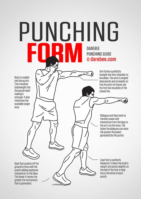 Punching Technique by DAREBEE Boxer Workout, How To Punch, Fighter Workout, Boxing Training Workout, Boxing Techniques, Boxing Drills, Mma Workout, Trening Sztuk Walki, Self Defense Moves