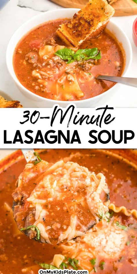 Easy Lasagna Soup Soup Swap, Easy Lasagna Soup, Meat Soup, Easy Baked Ziti, Stews Recipes, Lasagna Soup Recipe, Future Chef, Lasagna Ingredients, Savory Meals